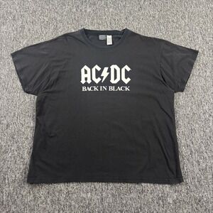 AC/DC Vintage 2005 Back In Black Rockware T-Shirt XL Black Heavyweight Band Tee